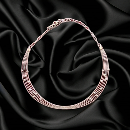 Pure 925 Silver & Rose Gold Plated Women’s Choker Necklace