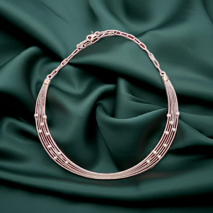 Pure 925 Silver & Rose Gold Plated Women’s Choker Necklace