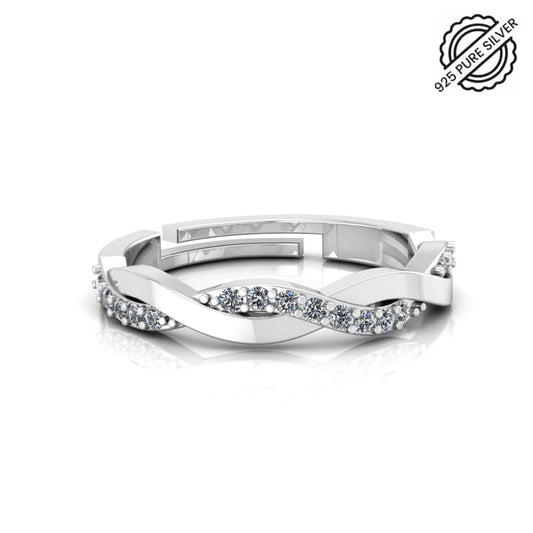 Criss Cross Twisted Leaf Band Ring