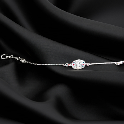 Pure Silver Divine Om Bracelet Rakhi for Brother – Sacred Thread of Protection for Raksha Bandhan 2025