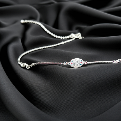 Pure Silver Divine Om Bracelet Rakhi for Brother – Sacred Thread of Protection for Raksha Bandhan 2025