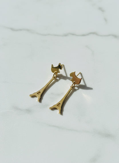 Parisian Pup Dangle Earrings - silvercarats