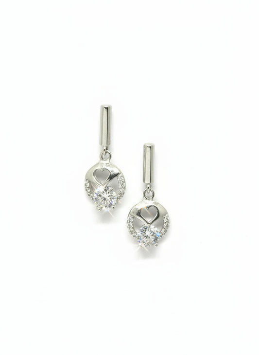 Sterling silver Heart & Infinity Drop Earrings - silvercarats