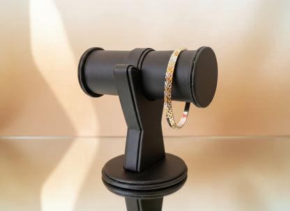 Elegant Dual-Tone Diamond-Cut Kada for Gents