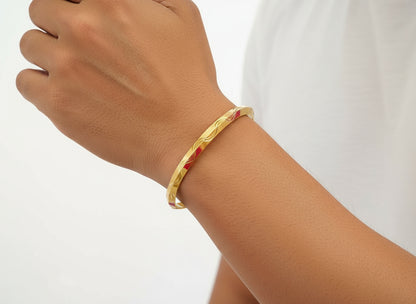 Elegant Gold Kada with Wave Design