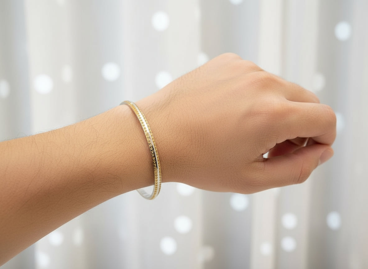 Dazzling Multi-cutting design Crystal Thin Kada for Men