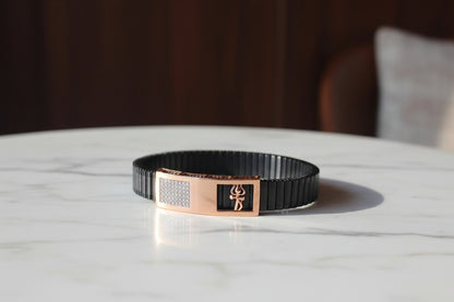 Pure Silver Men’s Luxury Trishul Trident Symbolic Tension Bracelet