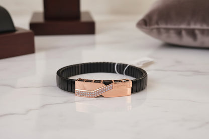 Pure Silver Artisan Gold Pave Floral Mesh Cuff Bracelet