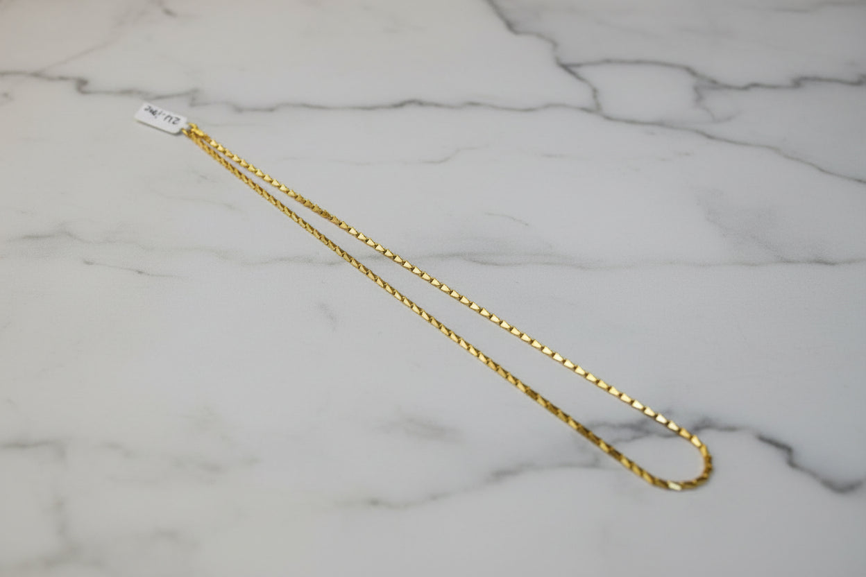 Luxury 92.5 Sterling Silver Gold Coated Diamond-Cut Box Chain