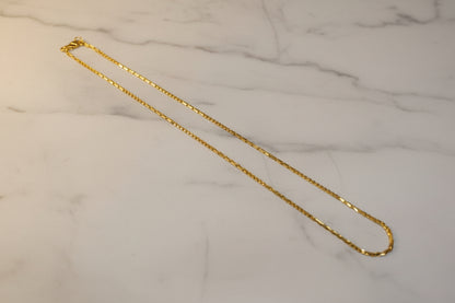 Luxury 92.5 Sterling Silver Gold Coated Bar-Link Sparkle Chain