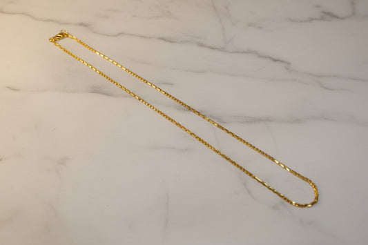 Luxury 92.5 Sterling Silver Gold Coated Bar-Link Sparkle Chain