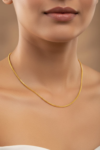 Unisex 92.5 Sterling Silver Gold Coated Classic Box Chain