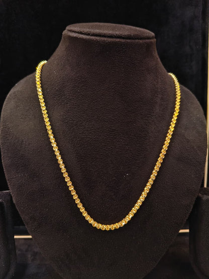 Unisex 92.5 Sterling Silver Gold Coated Classic Rope Chain