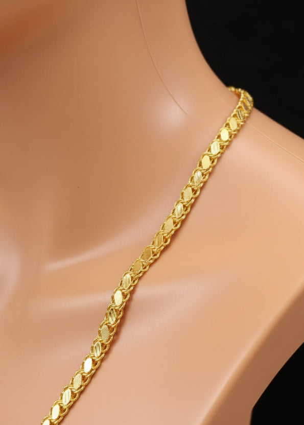 Unisex 92.5 Sterling Silver Gold Coated Royal Box Link Chain