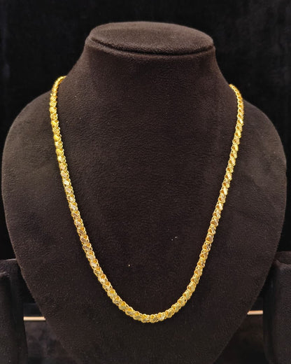 Unisex 92.5 Sterling Silver Gold Coated Royal Box Link Chain