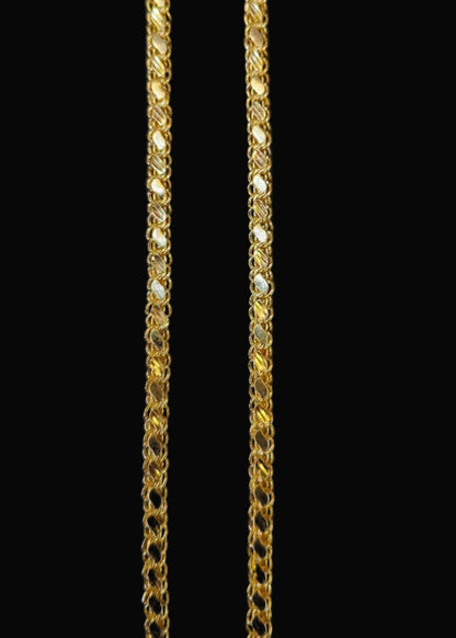 Unisex 92.5 Sterling Silver Gold Coated Royal Box Link Chain
