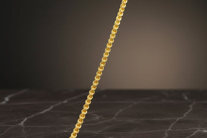 Unisex 92.5 Sterling Silver Gold Coated Imperial Byzantine Chain