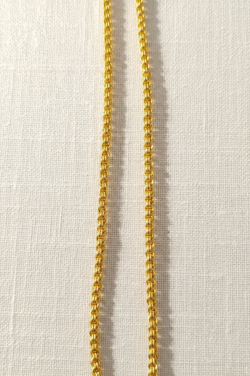 Unisex 92.5 Sterling Silver Gold Coated Imperial Byzantine Chain