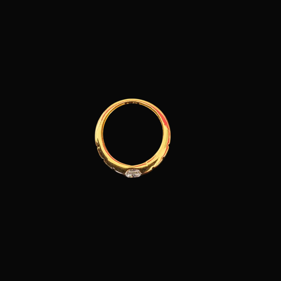 Luxury 92.5 Sterling Silver Gold Coated Solitaire Ring