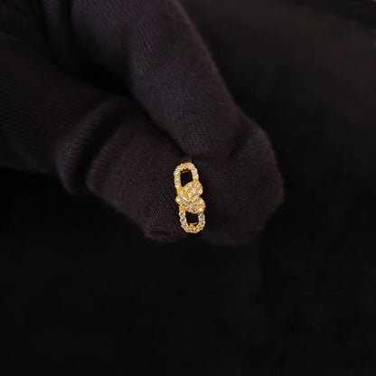 Luxury 92.5 Sterling Silver Gold Coated Triple-Heart Infinity Ring