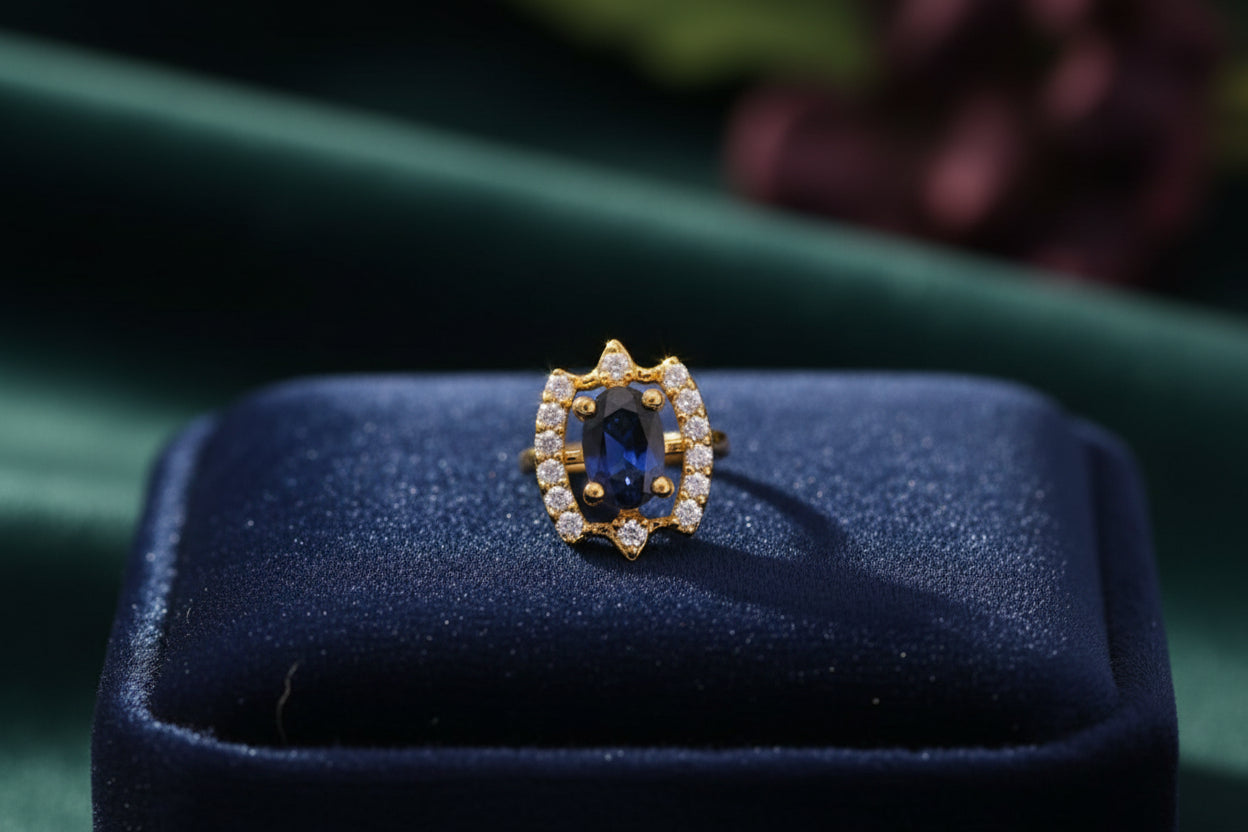 Luxury 92.5 Sterling Silver Gold Coated Trillion-Cut Studs