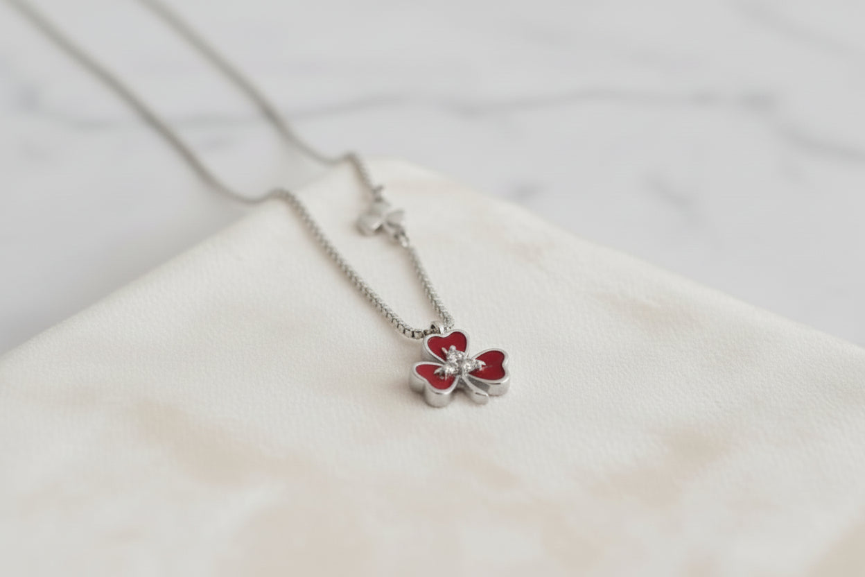 Luxury 92.5 Sterling Silver Leaf Necklace