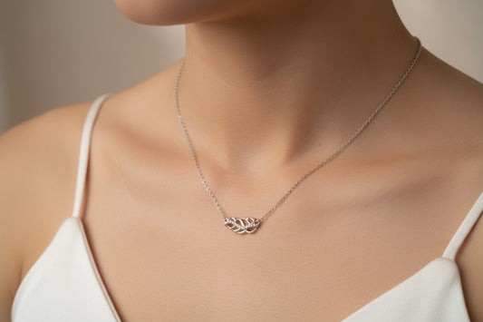 Dainty 925 Sterling Silver Minimalist Bar & Solitaire Drop Chain