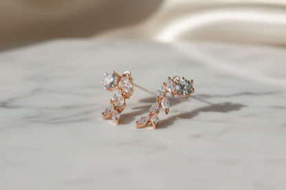 Luxury 92.5 Sterling Silver Red Clover Luck Earrings
