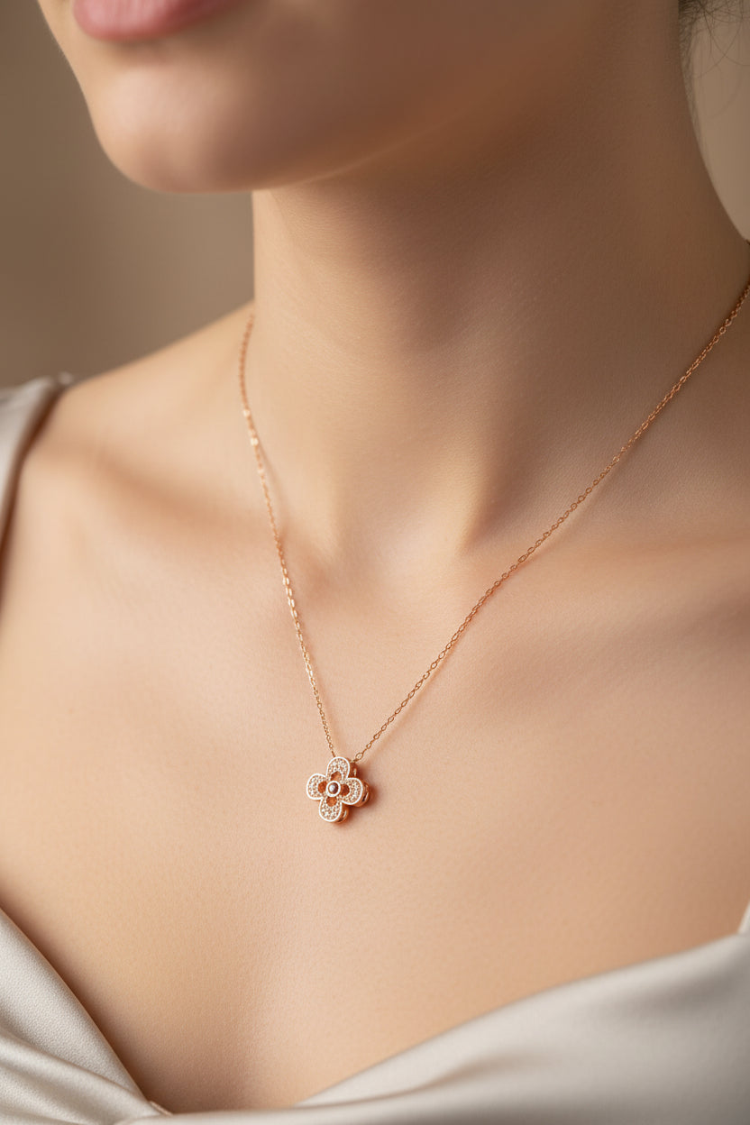 92.5 Sterling Silver Rose Gold Pendant Chain