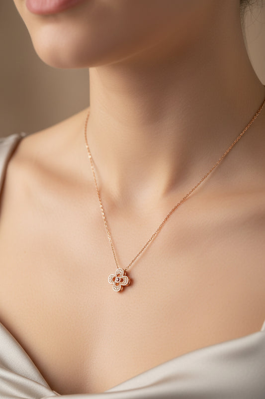 92.5 Sterling Silver Rose Gold Pendant Chain