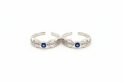 Adjustable 92.5 Sterling Silver Infinity Toe Rings