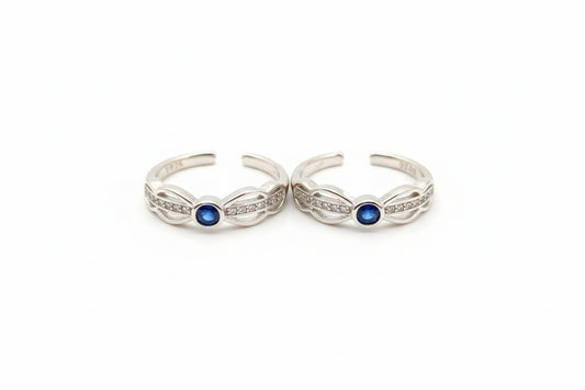Adjustable 92.5 Sterling Silver Infinity Toe Rings