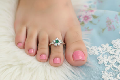 Adjustable 92.5 Sterling Silver Star Toe Rings
