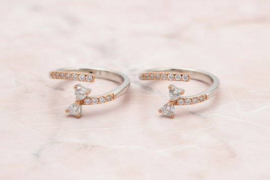 Adjustable 92.5 Sterling Silver Gold Plated Whale Tail Toe Rings