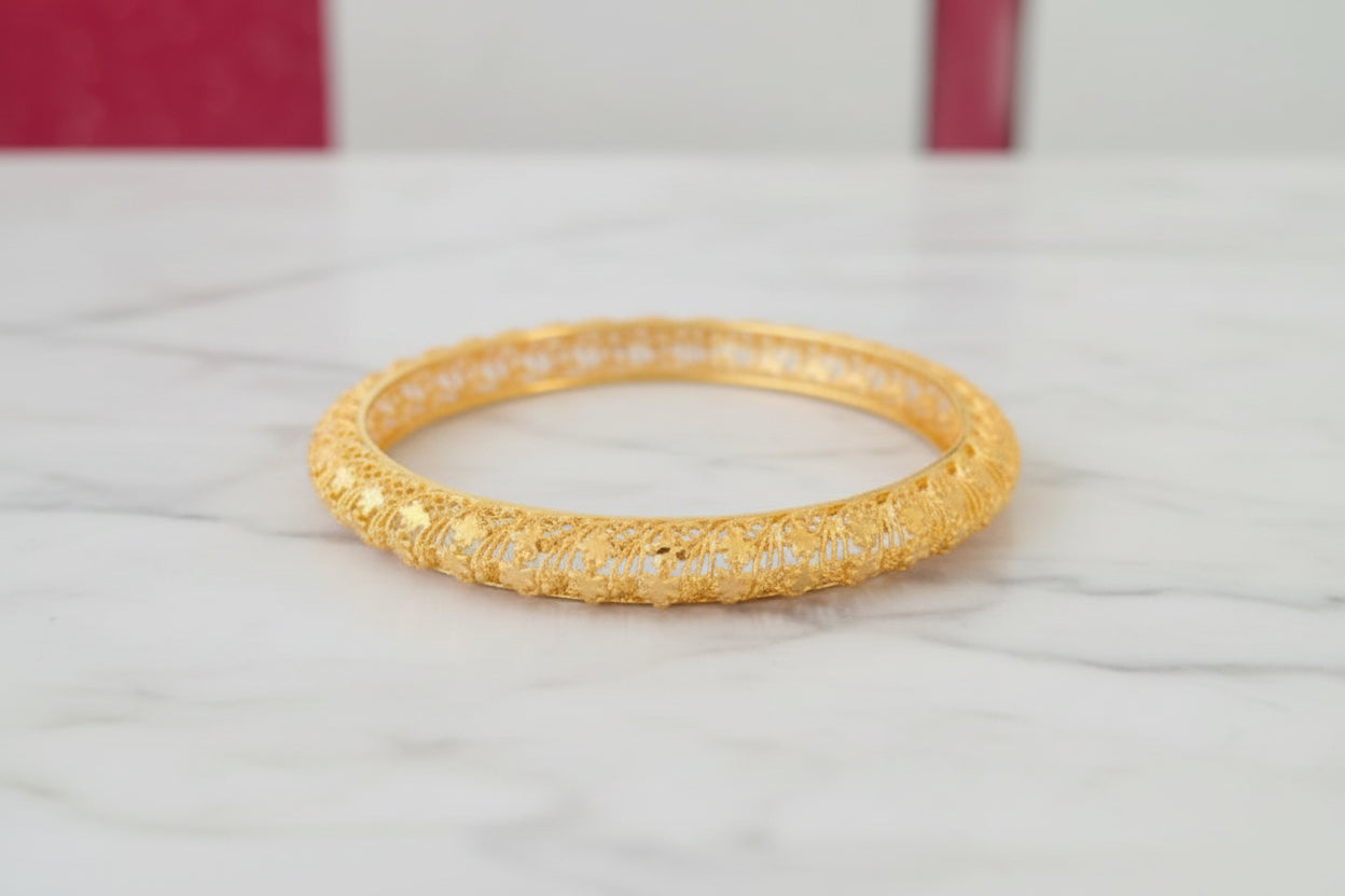 Luxury 92.5 Sterling Silver Gold Plated Star-Motif Mesh Bangle Set