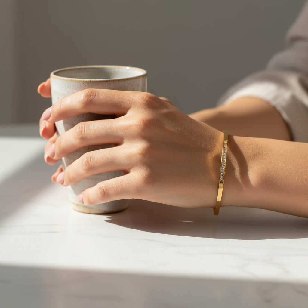 92.5 Sterling Silver Gold Plated Bangles Set