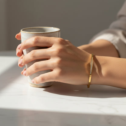 92.5 Sterling Silver Gold Plated Bangles Set