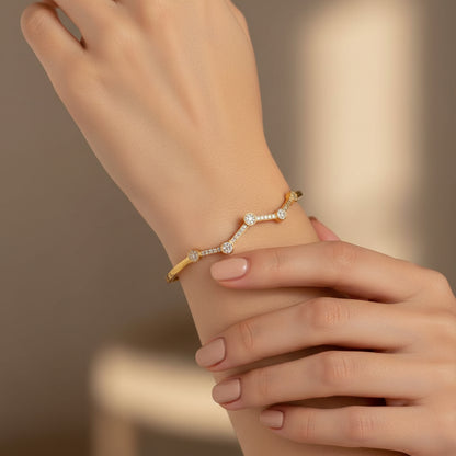 Gold Plated 92.5 Sterling Silver Fancy Designer Kada