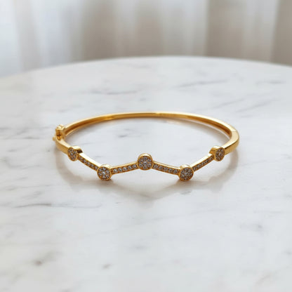 Gold Plated 92.5 Sterling Silver Fancy Designer Kada