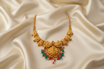 Antique Gold Plated 92.5 Sterling Silver Temple Jewelry Necklace