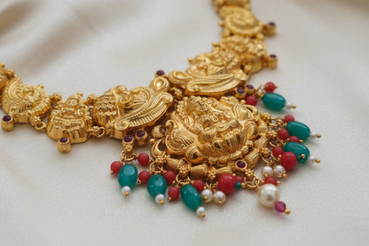 Antique Gold Plated 92.5 Sterling Silver Temple Jewelry Necklace