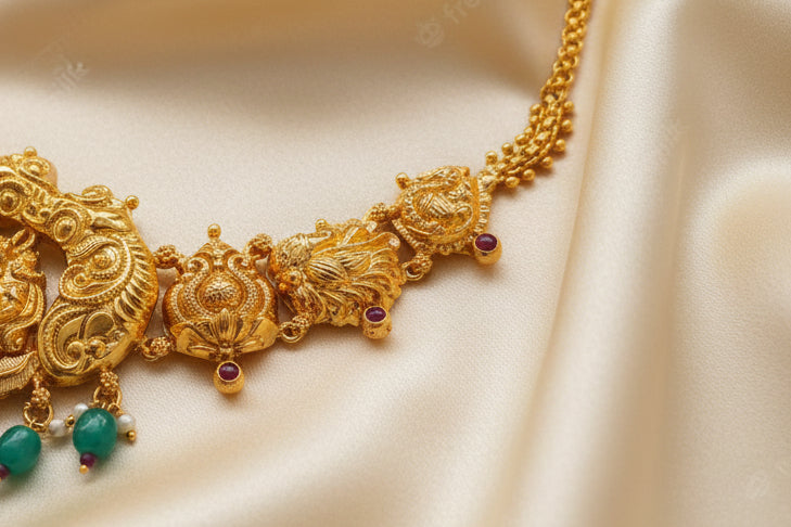 Gold Plated 92.5 Sterling Silver Temple Jewelry Necklace