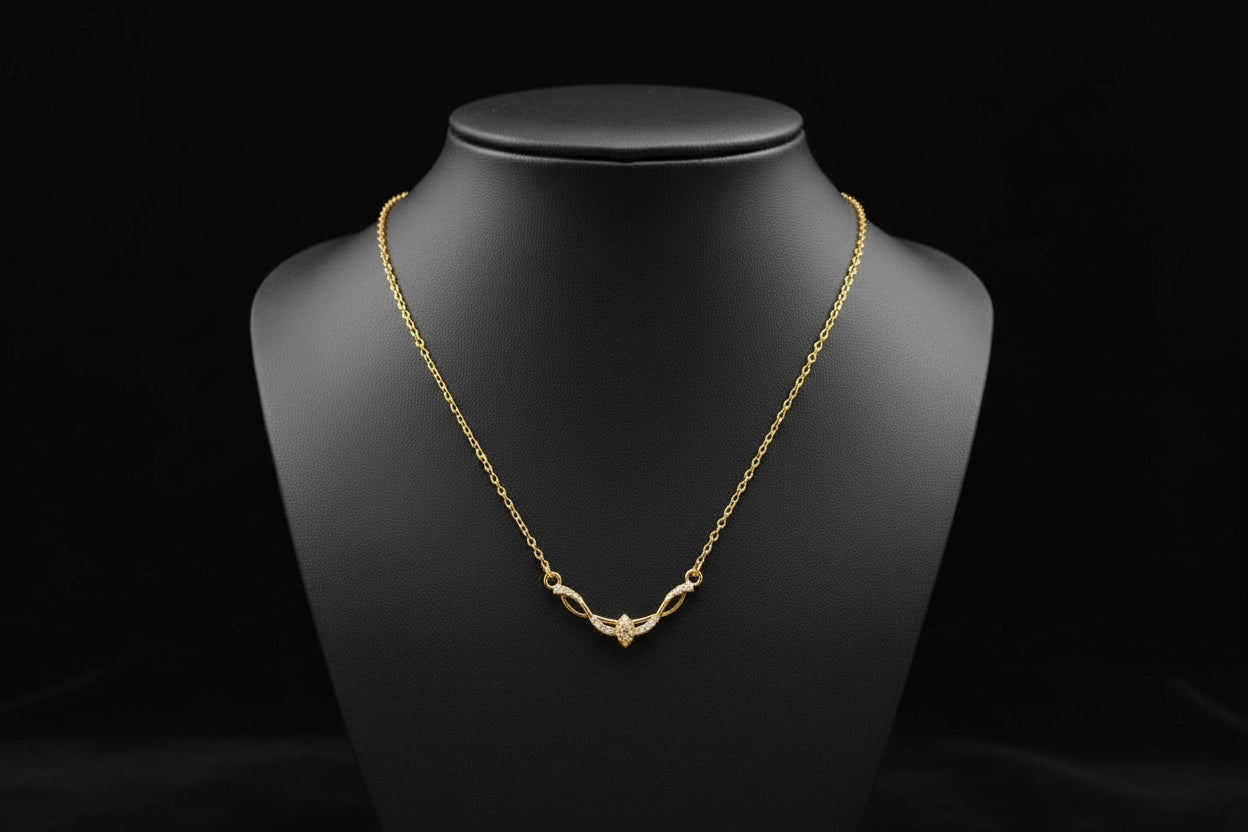 Gold Plated 92.5 Sterling Silver Minimalist V-Necklace