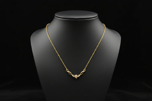 Gold Plated 92.5 Sterling Silver Minimalist V-Necklace