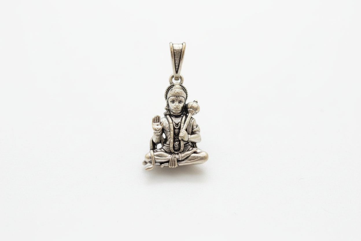 92.5 Sterling Silver Lord Hanuman Pendant