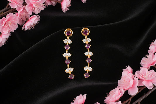 Gold Plated 92.5 Sterling Silver Floral Cluster Stud Earrings