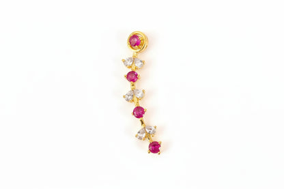 Gold Plated 92.5 Sterling Silver Floral Cluster Stud Earrings