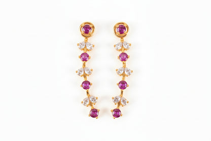 Gold Plated 92.5 Sterling Silver Floral Cluster Stud Earrings