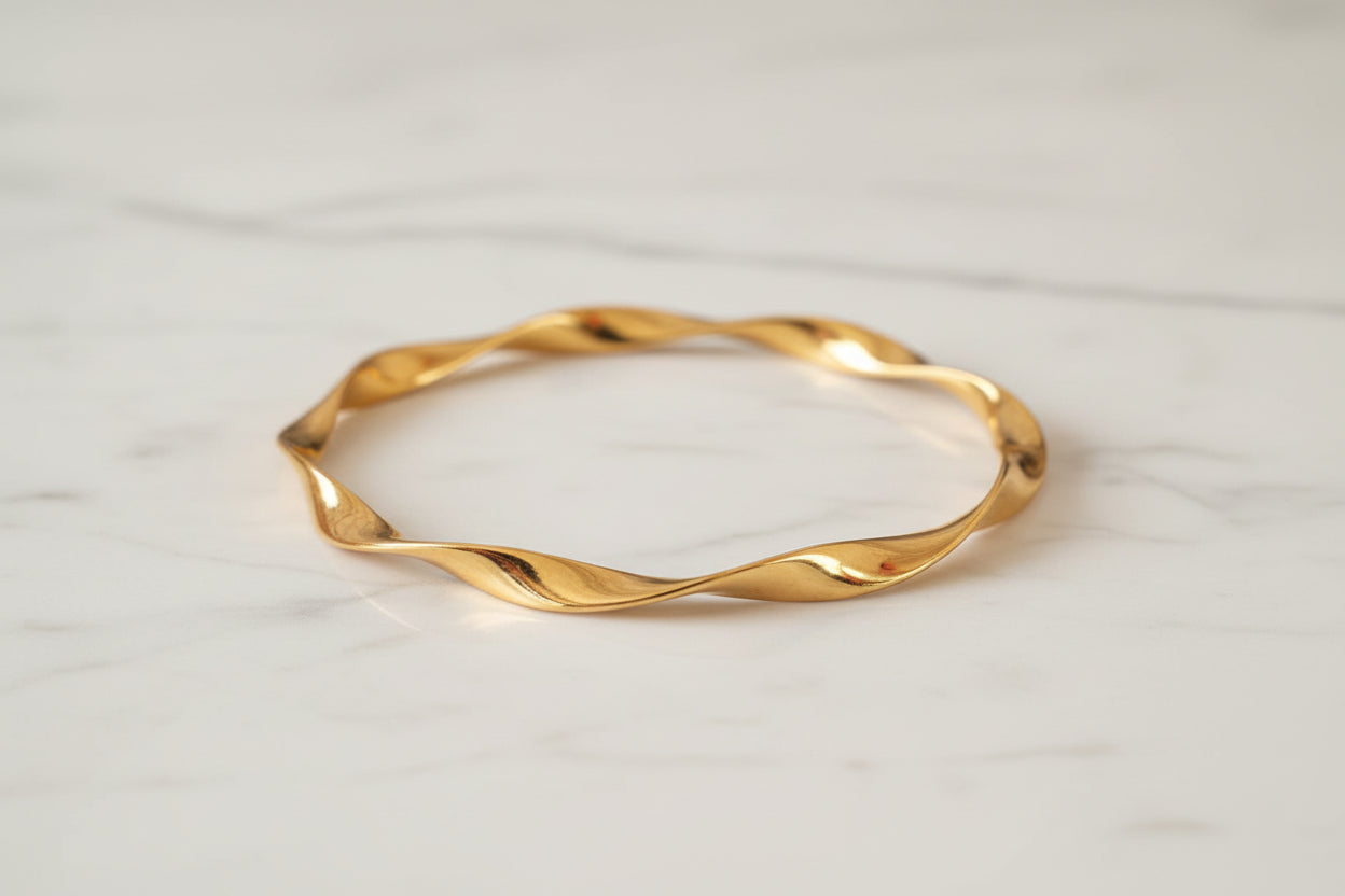 Gold Plated 92.5 Sterling Silver Floral Duo Kada