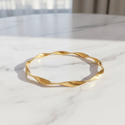 Gold Plated 92.5 Sterling Silver Floral Duo Kada